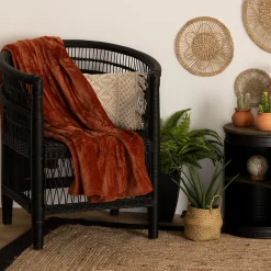 Online Atmosphera Créateur D'Intérieur Plaid Ollis 125x150cm rose terracotta - Atmosphera
