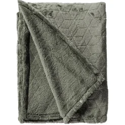 Clearance Dylrev Plaid Polaire à Motif reliefé géométrique, 220x240cm, Gris anthracite,