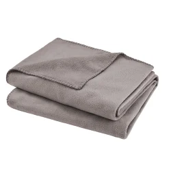 Plaid polaire Cocooning gris L.170 x l.120 cm* Plaid Polaire|Plaid Canapé