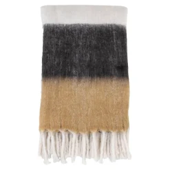 Best House Nordic Plaid Sintra Élégant en Noir, Blanc et Marron - 130x170 cm