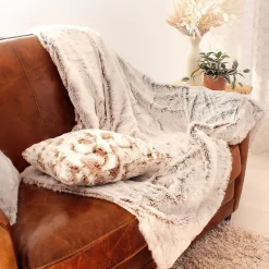 Best Home Maison Plaid tendance en imitation fourrure (130x160 cm - Taupe)