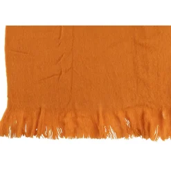 Discount Paris Prix Plaid Uni à Franges "Glen" 130x180cm Orange