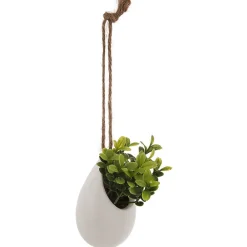 Atmosphera Créateur D'Intérieur Plante artificielle - pot en céramique - H11 cm - Blanc- Atmosphera* Plante Artificielle