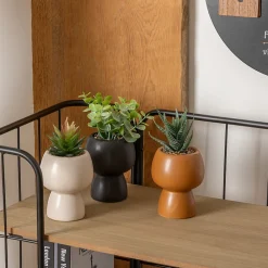 Atmosphera Créateur D'Intérieur Plante artificielle Livy pot céramique H17cm- Noir- Atmosphera* Plante Artificielle