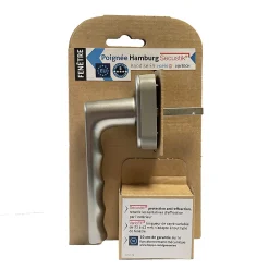 Acbat Poignée alu anodisé aspect inox Hamburg pour fenêtre L.129mm* Poignée De Fenêtre