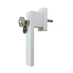 GoodHome Poignée alu carré blanc et 3 clés pour fenêtre pvc* Poignée De Fenêtre