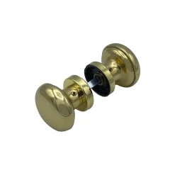 Clearance Hardwarexchange Poignée bouton de Porte en Aluminium D60 mm - couple complet - Laiton poli- lot de 6 boutons