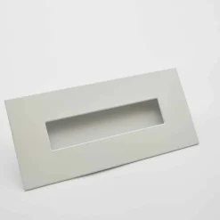 Clearance Hardwarexchange Poignée cuvette rectangulaire de meuble en zamac 155x73 mm BLANC MAT Lot de 3