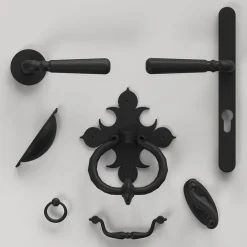Hot GoodHome Poignée de fenêtre Kilhog noir l.3,2 x H.7,9 x P.5 cm