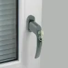 Hot Poignée de fenêtre Minianc avec clé PVC fer aluminium gris l.2,9 x H.15,4 x P.6 cm