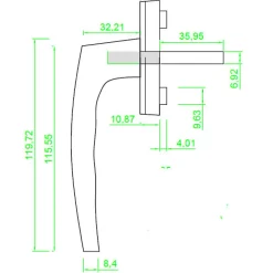 New Secury-T Poignée de fenêtre oscillo-battante PVC laqué blanc RAL 9016