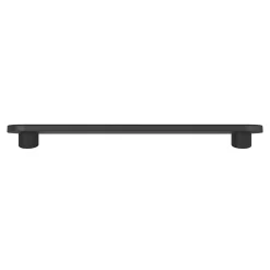 Online GoodHome Poignée de meuble arrondi Minzh aluminium mat noir l.153mm x l.25mm x H. 16mm entraxe 128mm
