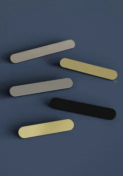 Online GoodHome Poignée de meuble arrondi Minzh aluminium mat noir l.153mm x l.25mm x H. 16mm entraxe 128mm