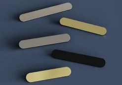 Online GoodHome Poignée de meuble arrondi Minzh aluminium mat noir l.153mm x l.25mm x H. 16mm entraxe 128mm