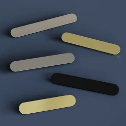 Online GoodHome Poignée de meuble arrondi Minzh aluminium mat noir l.153mm x l.25mm x H. 16mm entraxe 128mm