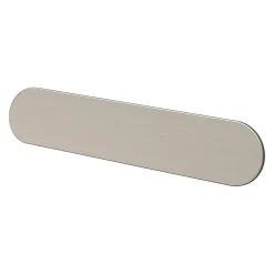 Outlet GoodHome Poignée de meuble arrondi Minzh aluminium effet nickel satin gris l.121mm x l.25mm x H. 16mm entraxe 96mm