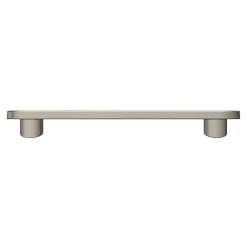 Outlet GoodHome Poignée de meuble arrondi Minzh aluminium effet nickel satin gris l.121mm x l.25mm x H. 16mm entraxe 96mm