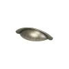Poignée de meuble demi-ronde Rohan effet laiton antique satin doré l.120mm x l.30mm x H. 25mm entraxe 80mm* Poignée De Meuble