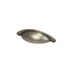 Poignée de meuble demi-ronde Rohan effet laiton antique satin doré l.120mm x l.30mm x H. 25mm entraxe 80mm* Poignée De Meuble