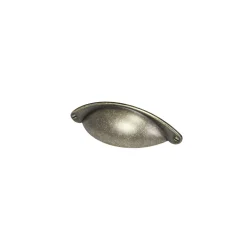 Poignée de meuble demi-ronde Rohan effet laiton antique satin doré l.104mm x l.30mm x H. 26mm entraxe 64mm* Poignée De Meuble