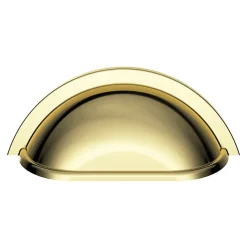 Outlet GoodHome Poignée de meuble demi-ronde Govlin effet laiton doré l.81mm x l.30mm x H. 30mm entraxe 64mm