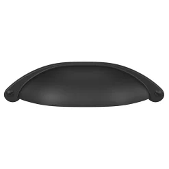 GoodHome Poignée de meuble demi-ronde Kilhog mat noir l.120mm x l.30mm x H. 25mm entraxe 80mm* Poignée De Meuble