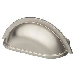Online GoodHome Poignée de meuble demi-ronde Govlin effet nickel satin gris l.81mm x l.30mm x H. 30mm entraxe 64mm