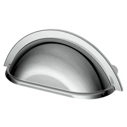 Best GoodHome Poignée de meuble demi-ronde Govlin effet chromé gris l.81mm x l.30mm x H. 30mm entraxe 64mm