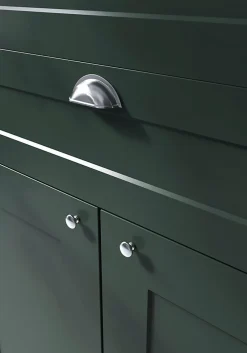 Best GoodHome Poignée de meuble demi-ronde Govlin effet chromé gris l.81mm x l.30mm x H. 30mm entraxe 64mm