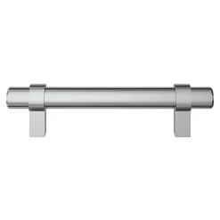 GoodHome Poignée de meuble en T Kerver acier et Zamac effet chromé gris l.136mm x l.18mm x H. 34mm entraxe 96mm* Poignée De Meuble