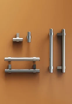 GoodHome Poignée de meuble en T Kerver acier et Zamac effet chromé gris l.136mm x l.18mm x H. 34mm entraxe 96mm* Poignée De Meuble