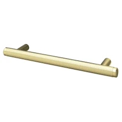 Sale GoodHome Poignée de meuble en T Irus acier effet laiton satin doré l.168mm x l.12mm x H. 35mm entraxe 128mm