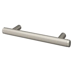 GoodHome Poignée de meuble en T Irus acier effet nickel satin gris l.136mm x l.12mm x H. 35mm entraxe 96mm* Poignée De Meuble