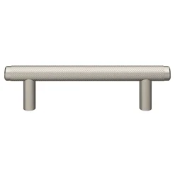 GoodHome Poignée de meuble en T Irus acier effet nickel satin gris l.136mm x l.12mm x H. 35mm entraxe 96mm* Poignée De Meuble