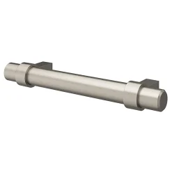 GoodHome Poignée de meuble en T Kerver acier et Zamac effet nickel satin gris l.136mm x l.18mm x H. 34mm entraxe 96mm* Poignée De Meuble