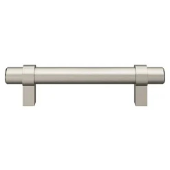 GoodHome Poignée de meuble en T Kerver acier et Zamac effet nickel satin gris l.136mm x l.18mm x H. 34mm entraxe 96mm* Poignée De Meuble