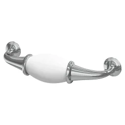 Sale GoodHome Poignée de meuble porcelaine blanc 96mm