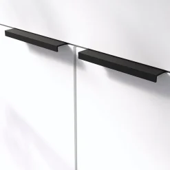 Online GoodHome Poignée de meuble Incurvé Skej aluminium mat noir l.120mm x l.19mm x H. 35mm entraxe 96mm