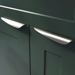 Best GoodHome Poignée de meuble Incurvé Mehaban effet nickel satin gris l.170mm x l.44mm x H. 18mm entraxe 128mm