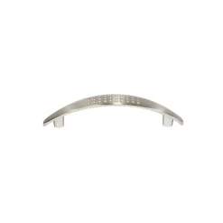 Poignée de meuble nœud Diss effet nickel satin gris l.124mm x l.18mm x H. 25mm entraxe 96mm* Poignée De Meuble