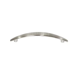 Poignée de meuble nœud Diss effet nickel satin gris l.158mm x l.20mm x H. 27mm entraxe 128mm* Poignée De Meuble