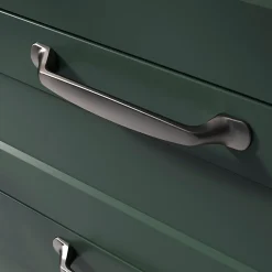 GoodHome Poignée de meuble nœud Govlin aluminium effet nickel satin gris l.164mm x l.20mm x H. 24mm entraxe 128mm