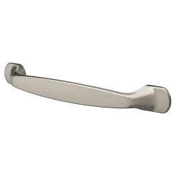 GoodHome Poignée de meuble nœud Govlin aluminium effet nickel satin gris l.164mm x l.20mm x H. 24mm entraxe 128mm