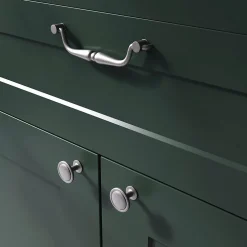 GoodHome Poignée de meuble nœud Kilhog effet étain satin gris l.143mm x H. 35mm entraxe 128mm* Poignée De Meuble