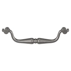 GoodHome Poignée de meuble nœud Kilhog effet étain satin gris l.143mm x H. 35mm entraxe 128mm* Poignée De Meuble