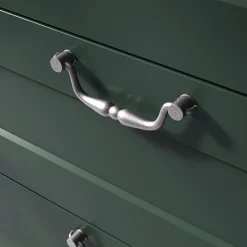 Outlet GoodHome Poignée de meuble nœud Kilhog effet étain satin gris l.113mm x H. 33mm entraxe 96mm