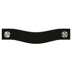 GoodHome Poignée de meuble nœud Hezo cuir et métal satin noir l.153mm x H. 24mm entraxe 128mm* Poignée De Meuble