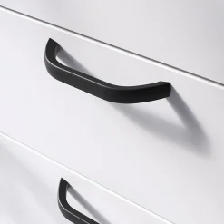 Sale GoodHome Poignée de meuble nœud Irvil aluminium mat noir l.110mm x l.12mm x H. 30mm entraxe 96mm