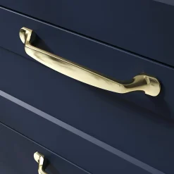 GoodHome Poignée de meuble nœud Govlin aluminium effet laiton doré l.164mm x l.20mm x H. 24mm entraxe 128mm* Poignée De Meuble