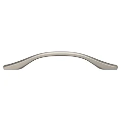 New GoodHome Poignée de meuble nœud Ruis effet nickel satin gris l.169mm x l.10mm x H. 25mm entraxe 128mm